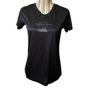 Winter Park CO Tee Small Black Short Sleeve V-Neck Outfitter Trading Co Purple